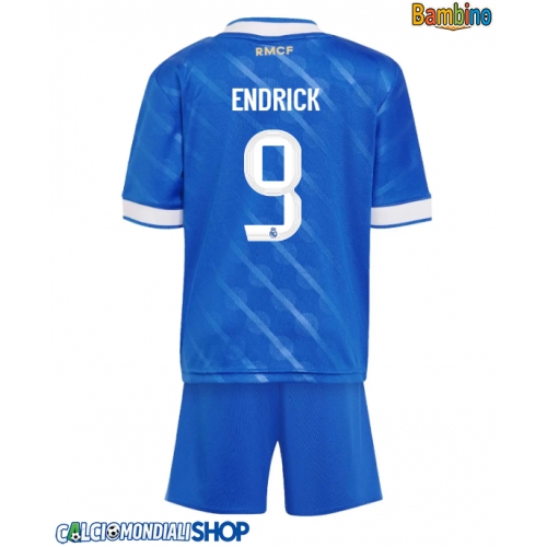 Maglie da calcio Real Madrid Endrick #9 Terza Maglia Bambino 2025-26 Manica Corta + Pantaloni corti)